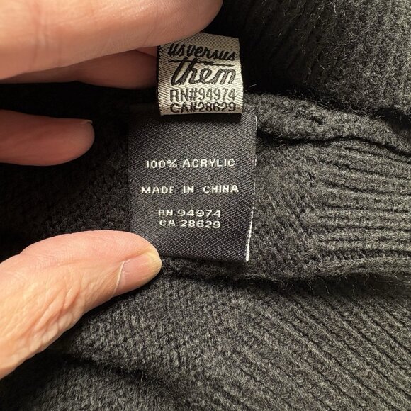 US Versus THEM Unisex Sweatshirt Sz XL Black Streetwear Rebellious Unique 72-11 - Picture 7 of 11